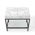 Modway Kingsley 36" Black Stainless Steel Bathroom Vanity - Black/White-Assembly Required