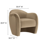 Modway Compose Performance Velvet Accent Chair - Taupe-Stain-Resistant Upholstery