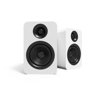 Kanto YUP4W Passive 4" Bookshelf Speakers with 1" Silk Dome Tweeter and 4" Kevlar Woofer - White-1" Silk Dome Tweeters