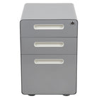 Flash Furniture Ergonomic 3-Drawer Legal/Letter Locking Mobile Filing Cabinet - Grey-Modern Grey 3-Drawer Filing Cabinet - Ergonomic Mobile Design