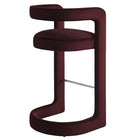 Modway Winslow Performance Velvet Bar Stool - Mulberry-Fully Assembled