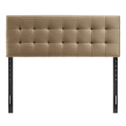 Modway Lily Stain-Resistant Performance Velvet Full Size Headboard - Taupe-Five Mounting Positions