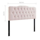 Modway Annabel Diamond Tufted Performance Velvet Full Headboard - Pink-Velvet Polyester Upholstery