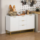 HOMCOM 47.2" L Sideboard Buffet Cabinet with Storage - White-Adjustable shelves in small cabinet customize storage space
