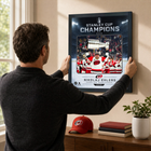 Frameworth Carolina Hurricanes 2026 Stanley Cup Champions: Nikolaj Ehlers Ice Design PhotoGlass Framed Photo - 18" W x 22" H-Finished size 18x22 inches: Vertical framed display sized for living rooms, offices, fan caves, and sports rooms