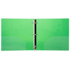 JAM Paper Plastic 3 Ring Binder, 2", Green, 2 Pack-Includes Pockets