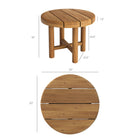 Modway Eleni 20" Round Outdoor Teak Wood Side Table - Natural-Teak Wood Frame