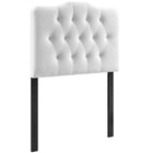 Modway Annabel Diamond Tufted Performance Velvet Twin Headboard - White-Luxurious Twin Headboard