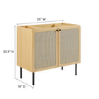 Modway Chaucer 36" Bathroom Vanity Cabinet - Oak-Adjustable Shelf