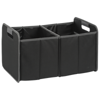 Merangue Collapsible File Storage Bin - Double Compartment - Black-Storage bin to store file folders, documents, and other essentials
