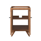 Modway Birdie 24" Teak Wood Bathroom Vanity Cabinet - Natural-Black Metal Hardware