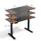LjubLjana 53" Electric Height Adjustable Sit-Stand Desk - Black/Wood-Powerful Electric Motor - Enjoy a height range of 28" to 45" with this desk's powerful motor and strong legs using telescopic height adjustment, the easy-to-use push button controller features 4 memory pre-sets to save your preferred height
