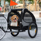 Aosom Pet Bike Trailer with Hitch Coupler for Medium Dogs - Black-Mesh windows keep the area ventilated and allow pets to look outside 