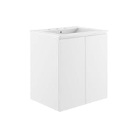 Modway Bryn 24" Wall-Mount Bathroom Vanity - White-Modern Bathroom Vanity