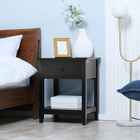 HOMCOM Modern 13.8" Nightstand - Black-1 slide-out drawer provides convenient storage