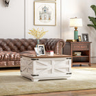 HOMCOM Coffee Table with Top Flip Hidden Storage - White-A hidden storage space under the top for holding lots of daily essentials
