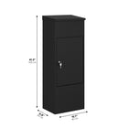 Ceha Canada Medium Parcel Drop Box - 16" W x 12" D x 41"  H - Black-USER-FRIENDLY DESIGN: The parcel opening is designed with user convenience in mind, incorporating a large anti-theft baffle for added security