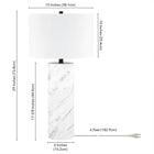 Hudson&Canal Elise 30"" Tall Table Lamp with Fabric Shade - Marble/Black/White-Clean with a soft, dry cloth and no harsh chemicals or abrasive cleaning materials