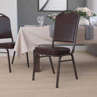 Flash Furniture HERCULES Series Crown Back Stacking Banquet Chair in Brown Vinyl - Copper Vein Frame-Upholstered Seat and Back