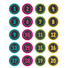 Teacher Created Resources Chalkboard Brights Numbers Stickers - 6 Packs of 120-Numbers 1-40