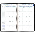 Staples 2026 Weekly/Monthly Planner - 8" H x 4-7/8" W - Black - Bilingual-Weekly: one week per two-page spread with past/present/future months reference, and notes section on bottom left page, monthly: one month per two-page spread with past/present/future month reference, block format, and notes section on side