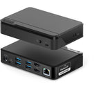 ALOGIC Universal Twin HD Pro Dual Display Docking Station with 85W Power Delivery-Connected Ports: The Twin HD docking stations support dual HDMI monitor at 1080p@60Hz for both Windows and Mac laptops. It also features 1 x USB-C 3.1 Gen 1 (5Gbps), 1 x USB-A 3.0 (5Gbps) with BC 1.2, 3 x USB-A (5Gbps), 1 x Audio/Microphone, 1 x Gigabit Ethernet (10/100/1000Mbps) and 1 x Kensington Lock Slot & 1 x Nano Lock Slot