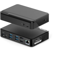 ALOGIC Universal Twin HD Pro Dual Display Docking Station with 85W Power Delivery-Connected Ports: The Twin HD docking stations support dual HDMI monitor at 1080p@60Hz for both Windows and Mac laptops. It also features 1 x USB-C 3.1 Gen 1 (5Gbps), 1 x USB-A 3.0 (5Gbps) with BC 1.2, 3 x USB-A (5Gbps), 1 x Audio/Microphone, 1 x Gigabit Ethernet (10/100/1000Mbps) and 1 x Kensington Lock Slot & 1 x Nano Lock Slot
