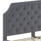 Flash Furniture Brighton King Size Tufted Upholstered Platform Bed - Light Grey Fabric-15 Wood Support Slats