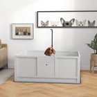 PawHut Whelping Box for Dogs with Retractable Light Stand & Pad - 49" L x 47" W-Simple clean-up with the inclusion of a whelping pad
