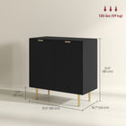 HOMCOM 31.5" L Sideboard Buffet Cabinet - Black-Versatile as sideboard, bathroom, or entryway cabinet