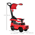 Aosom Mercedes-Benz G350 Toddler Sliding Car - Red-Overall Dimension: 33.7" L x 15.9" W x 37.4" H (85.5 x 40.5 x 95 cm) 