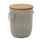 Zuo Biban Side Table - Natural/Grey-Colour: Natural/Grey