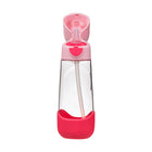 b.box - Tritan Drink Bottle - 600ml - Flamingo Fizz-Spill-proof straw and robust handle for school and on-the-go