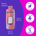 Bubba Kids Flo Water Bottle - 16 oz (473 ml) - Wide Mouth - Silicone Sleeve - Push Button Lid - Lavender/Frost/Tie Dye-Portable design with a built-in carry handle and a push button lid for one-handed drinking