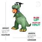 GEMMY Airblown Inflatable Halloween Head Turning T-Rex Dinosaur with JOL - 91" x 55"-Includes stakes and tethers