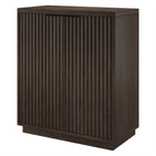 Hudson&Canal Mansfield 28"W Accent Cabinet - Alder Brown-Top weight capacity is 45 lbs, middle shelf can support 25 lbs, while lower shelf hold 45 lbs