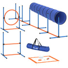 PawHut 8-Piece Dog Agility Training Equipment Starter Kit with Carrying Bag-8-piece set provides complete agility training for all skill levels 
