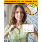 Huntkey Detachable Cord Power Strip with 3 Outlets and 4 USB Ports - White - 2 Pack-ETL and FCC certified with a fire-resistant casing (up to 1382°F) and built-in protections against overheating and overcharging to keep your electronics safe.