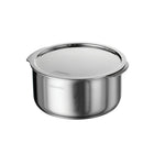 Tramontina Utsava Tri-Ply Clad Stainless Steel Covered Tope Patila-Crafted for Tradition: Tri-ply clad construction delivers even heat, ideal for Indian dishes that celebrate your heritage