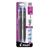 Pilot FriXion Point Clicker Erasable Gel Ink Synergy Tip Retractable Pens - 0.5mm - Blue - 2 Pack-Retractable roller ball