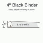 Cardinal XtraLife ClearVue Locking D-Ring Binder, Black, 4”-Back-mounted locking Slant-D rings with GelTab triggers hold 25% more sheets than standard round rings