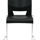 Global Duet Armless Stacking Ganging Chair - Night - Black-Polypropylene seat and back