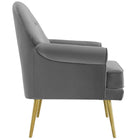 Modway Revive Tufted Button Accent Performance Velvet Armchair - Grey-Gold Stainless Steel Legs