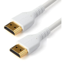 StarTech Slim HDMI Cable - 3' -White-Premium Certified HDMI 2.0 with Ethernet: HDMI cable supports 4K visuals and immersive audio, delivering 4K 60Hz (up to 4096x2160p), 18Gbps bandwidth, HDR10, ultra-wide aspect ratios, and 32-channel surround sound including Dolby Atmos and TrueHD