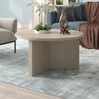 Hudson&Canal Anders 32"W Round Coffee Table - Alder White-Finished in wood-look alder white