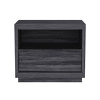 Manhattan Comfort Navis 26" Contemporary 1-Drawer Nightstand - Charcoal Grey-Wood-look finish offers a warm, natural appearance popular in modern furniture design