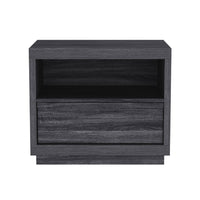 Manhattan Comfort Navis 26" Contemporary 1-Drawer Nightstand - Charcoal Grey-Wood-look finish offers a warm, natural appearance popular in modern furniture design