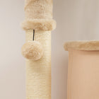 PawHut 52" Cat Tree with Scratching Posts, Bed and Condo - Beige-Colour: Beige 