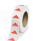 JAM Paper Standard Label Rolls - Triangle - 1 1/4 x 2 1/2 - Neon Red - 125 Labels/Roll-Colour: Neon Red | Make your mail stand out with colourful shipping address labels.