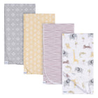Gerber Childrenswear Flannel Receiving Blanket - Animals + Geo - 4 Pack-Your little one's new cuddling buddy, this 4-pack showcases an assortment of colors and patterns to pique their curiosity